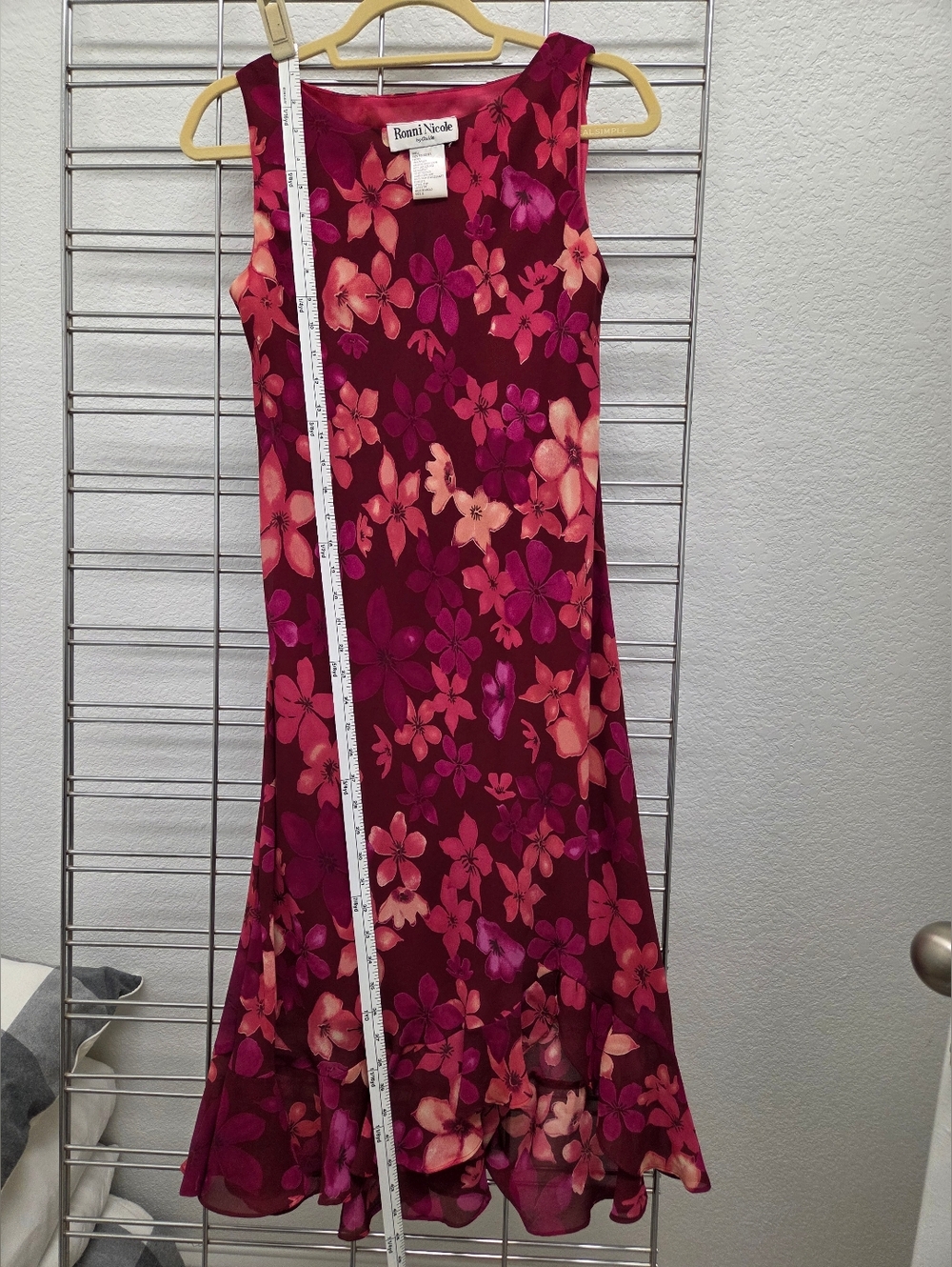 Ronni Nicole Floral Dress in Berry and Pink - Picture 6 of 8